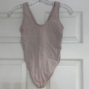 Free People Pink Textured Bodysuit